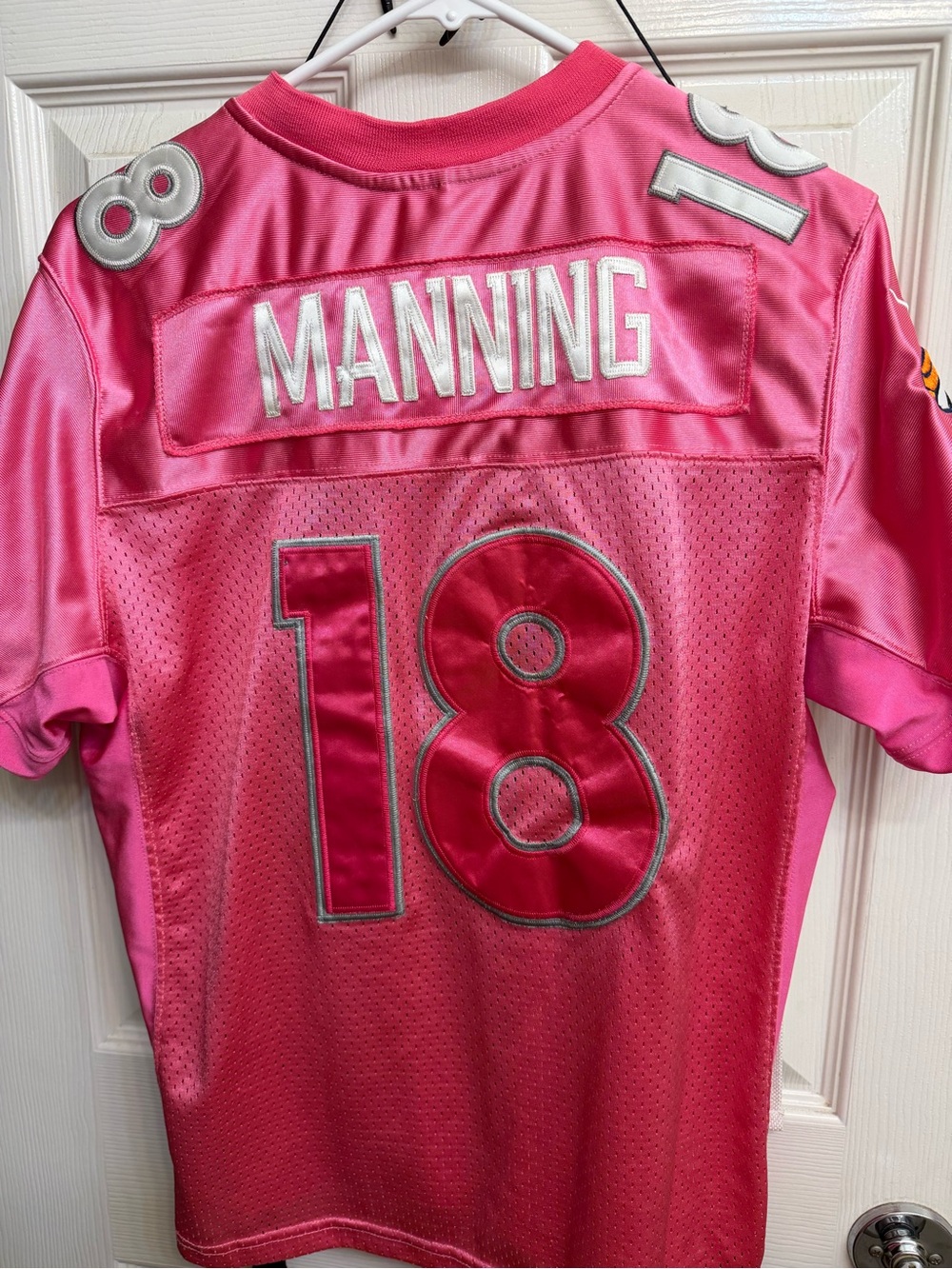 Pink Broncos Football Jersey - Number 18 Manning